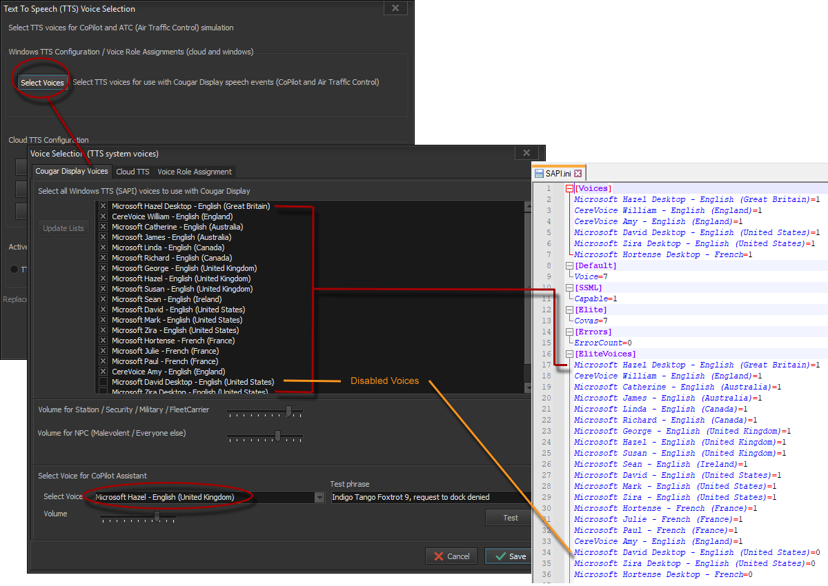 Cougar Display - adding tts